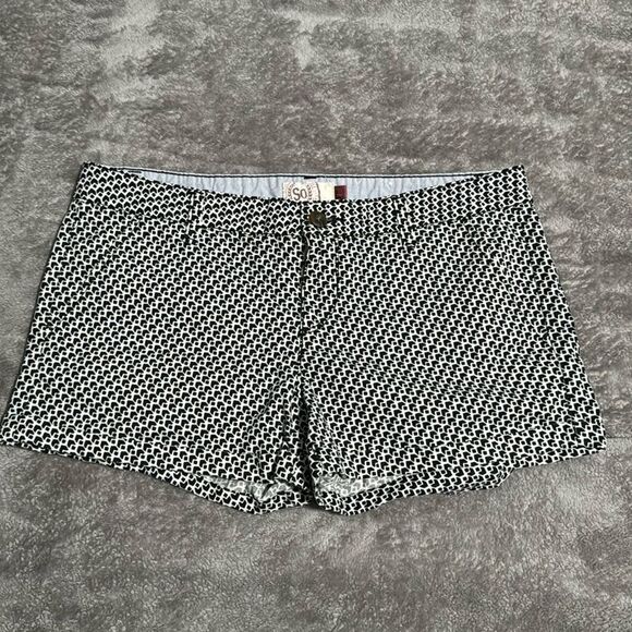 SO Monochrome Geometric Rolled Low Rise Shorts 11 - Picture 1 of 5